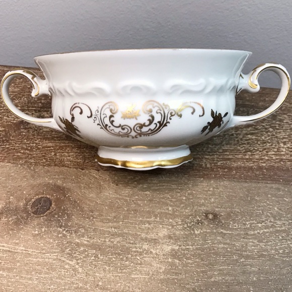 REICHENBACH consommé bouillon teacups white gold - Picture 10 of 13